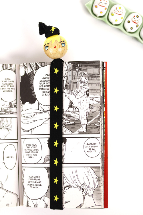 (image pour) Gros Marque Page Elastique Manga Etoile Jaune